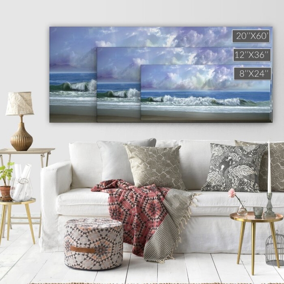 Gorgeous Beach / Ocean / Sky wrapped canvas wall art - Picture 3 of 3